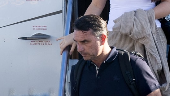 Flavio Bolsonaro arrives in the US after fleeing Brazil. (AFP)