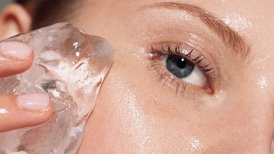 Impact of rubbing ice on face.