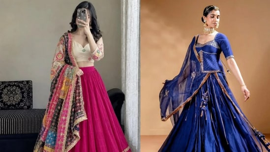 Lightweight lehengas and flared skirts to wear on Karwa Chauth, Diwali and more