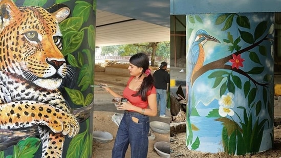 The murals aim to promote nature and wildlife conservation. (Photos: Manoj Verma/HT)