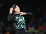 New Zealand's Lockie Ferguson bowls during the 1st T20I against India at Hagley Oval. New Zealand's Lockie Ferguson bowls during the 1st T20I against India at Hagley Oval.