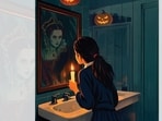 Every kid was dared to invoke Bloody Mary’s name, while holding a lit candle in front of a mirror. (ILLUSTRATION CREATED USING CHATGPT)