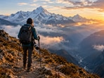 After surviving Nepal’s 2015 earthquake, Bouke Lolkema left his job to lead hiking and wildlife trips around the world.(AI-generated/ChatGPT)