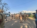 Protest against industrial pollution in Sangrur, police on Wednesday cleared the site amid allegations of lathicharge. (HT Photo)