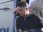 Brazil’s defeated right-wing presidential candidate Flávio Bolsonaro arriving at Miami-Opa Locka Executive Airport on Wednesday.