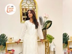 I styled my white chikankari kurta and farshi salwar with silver jewellery and smoky eyes for a Durga Puja pandal
