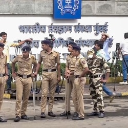 Mumbai: Police personnel stand guard outside IIT Bombay after the recent death by suicide of a second year B Tech student Sahil Wakode, in Mumbai, Tuesday, Sept. 22, 2026. 