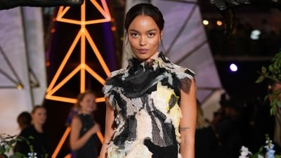 Whitney Peak wore a Chanel Spring 2026 Haute Couture outfit at the UK fan screening of The Hunger Games: Sunrise on the Reaping.&nbsp; (AP Photo/Scott A Garfitt)