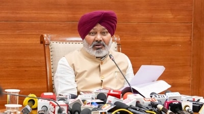 Punjab finance minister Harpal Singh Cheema speaks at a press conference in Chandigarh Punjab finance minister Harpal Singh Cheema speaks at a press conference in Chandigarh