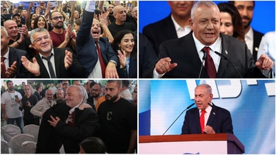Yousef Jabareen, leader of Israel's Arab-led Joint List political alliance, and Mansour Abbas, leader of the Ra'am party, may determine whether Eisenkot or Netanyahu form the next government. (AP/AFP/Bloomberg) Yousef Jabareen, leader of Israel's Arab-led Joint List political alliance, and Mansour Abbas, leader of the Ra'am party, may determine whether Eisenkot or Netanyahu form the next government. (AP/AFP/Bloomberg)