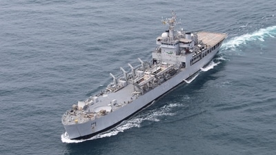Indian Navy ship sailing in the sea. (Representational) (REUTERS)