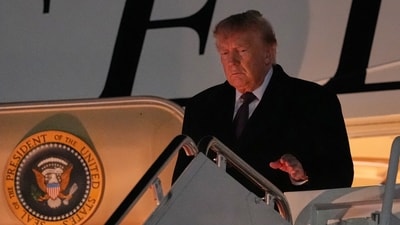 Trump shares photos of damaged golf range, alleges White House staffer was hit by ball. (AP Photo) Trump shares photos of damaged golf range, alleges White House staffer was hit by ball. (AP Photo)
