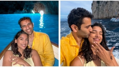 Ayushman Sethi and Samiksha Shetty shared pictures from the dreamy proposal on Instagram. Ayushman Sethi and Samiksha Shetty shared pictures from the dreamy proposal on Instagram.