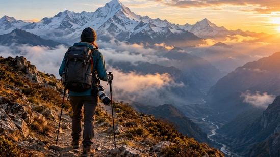 After surviving Nepal’s 2015 earthquake, Bouke Lolkema left his job to lead hiking and wildlife trips around the world. (AI-generated/ChatGPT)