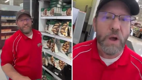 The employee whose on-camera breakdown video went viral. (Screengrab)