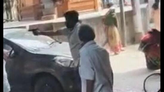 Screengrab of a video that purportedly captures the exact moment the confrontation turned deadly. (Sourced)