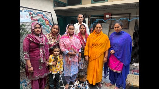 Women from Chhoti Si Aasha Foundation in Khuda Lahora, Chandigarh. (HT Photo)