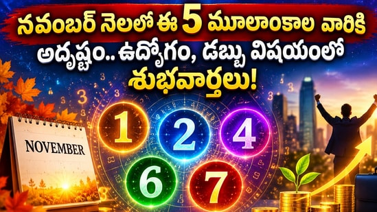 నవంబర్ నెలలో ఈ 5 మూలాంకాల వారికి అదృష్టం.. ఉద్యోగం, డబ్బు విషయంలో శుభవార్తలు!