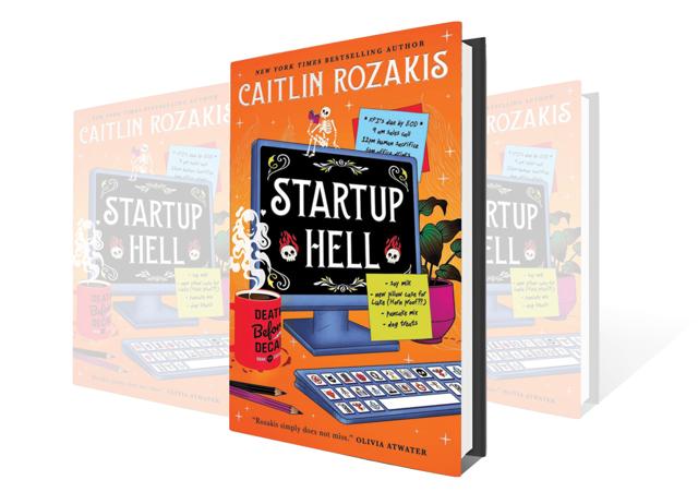 Morgan, a junior salesperson at a tech startup, is sucked into hell in Startup Hell, by Caitlin Rozakis.