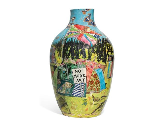 Grayson Perry’s Emotional Landscape used pottery for social commentary.