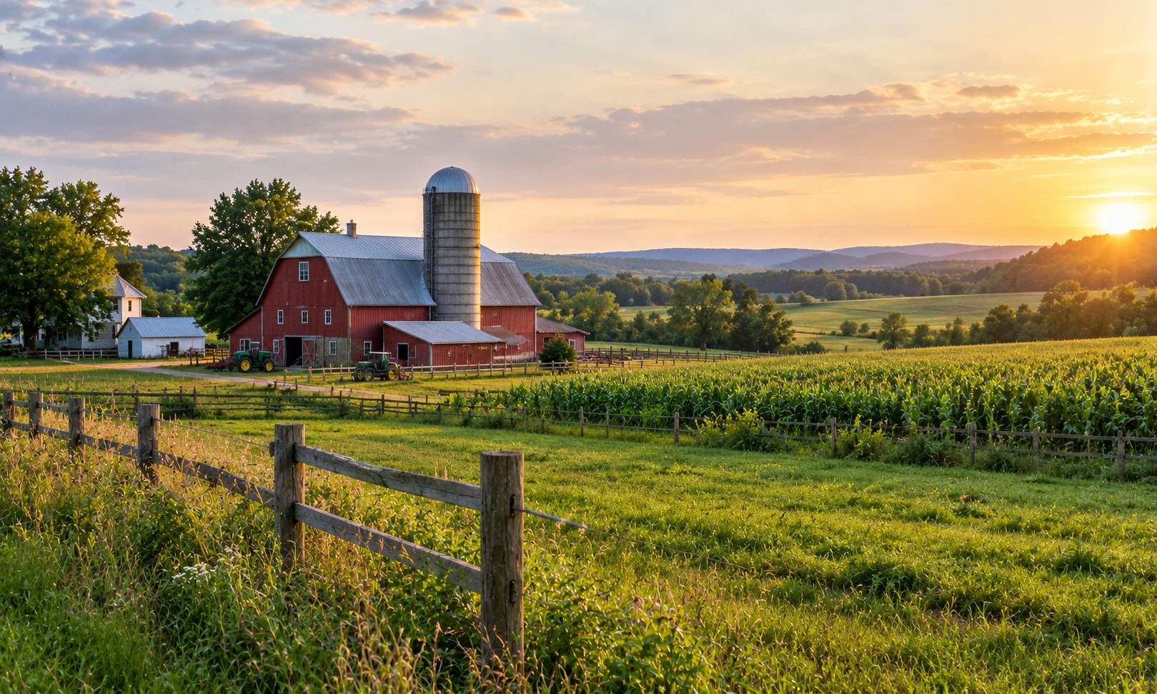Representative image of a rural farm with open fields, a barn and surrounding greenery in a peaceful countryside setting. (AI-generated/ ChatGPT) Representative image of a rural farm with open fields, a barn and surrounding greenery in a peaceful countryside setting. (AI-generated/ ChatGPT)