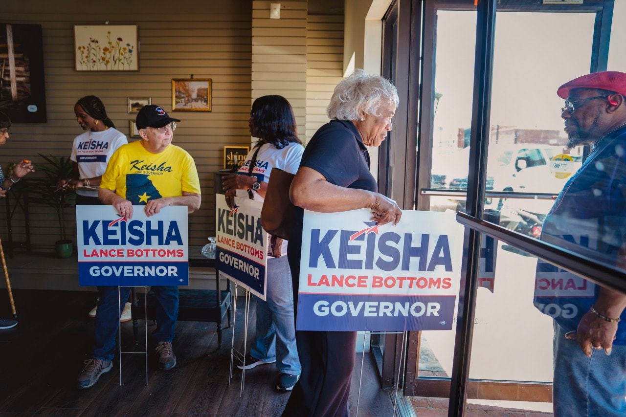 A campaign event for Bottoms in Rome, Ga.