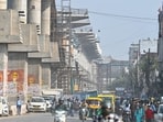 A view of the ongoing construction work on the Mehrauli Badarpur Road in Delhi (Photo for representation)