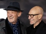 FILE PHOTO: Actors Patrick Stewart and Ian McKellen attend the premiere of Star Trek: Picard in London, Britain January 15, 2020. REUTERS/Simon Dawson/File Photo