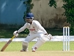 Ayush Badoni running between the wickets. Ayush Badoni running between the wickets.
