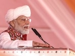 Prime Minister Narendra Modi during the foundation stone laying ceremony and inauguration of various projects, in Banaskantha, Gujarat.