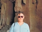Paul Waters, who was recently in Mumbai to attend the Godrej Literature Festival, visited the Elephanta Caves during his trip to the city. (Instagram/Paul Waters)
