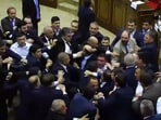 Parliament Speaker Ruben Rubinyan later blamed Karapetyan for initiating the confrontation.