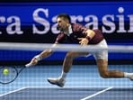 Novak Djokovic in action 