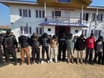 The 10 alleged terrorist associates arrested by Shopian Police on Friday for operating an intra-UT terror financing module linked to LeT and TRF. (X)