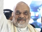 Union home minister Amit Shah at the BJP’s state working committee meeting in Lucknow on on Friday. (Deepak Gupta/HT)