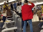 Passengers were given an unusual choice after a dog urinated on the plane.
