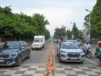 While the change has not been officially implemented, motorists have already started using these roads both ways, leading to congestion and chaos, said residents. (Parveen Kumar/HT Photo)