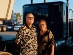 John Jauregui and Jackie Jauregi at a lot of their Triways trucking company. in Southern California.