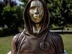 Bitcoin creator, Satoshi Nakamoto statue in Budapest features a reflective face