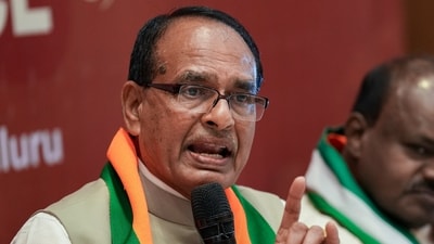 Following her demise, Union Minister Chouhan reached his residence in Saket Nagar, Bhopal. Her last rites will be performed at 3 pm on Friday in her native village Jait in Sehore district. (PTI) Following her demise, Union Minister Chouhan reached his residence in Saket Nagar, Bhopal. Her last rites will be performed at 3 pm on Friday in her native village Jait in Sehore district. (PTI)