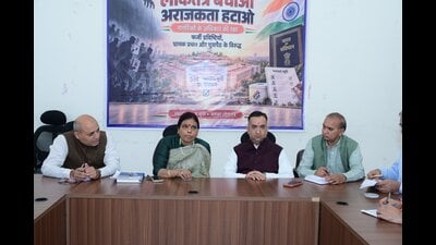 Speaking to the media in Rohtak, Archana Gupta alleged that Rahul Gandhi, the INDIA bloc, and Aam Aadmi Party chief Arvind Kejriwal were coming up with “a new lie every day” and trying to launch protests without any substantive basis. (HT Photo)