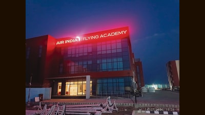 The academy, developed jointly by MADC and Air India, is spread across 10 acres at Belora Airport. (HT PHOTO) The academy, developed jointly by MADC and Air India, is spread across 10 acres at Belora Airport. (HT PHOTO)