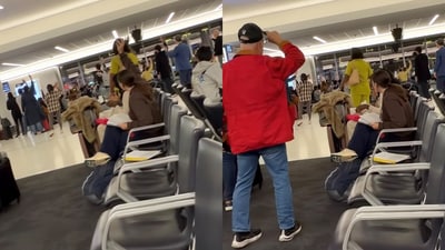 Passengers were given an unusual choice after a dog urinated on the plane. (Instagram/@jennifercoffey)
