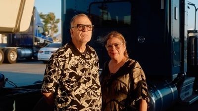 John Jauregui and Jackie Jauregi at a lot of their Triways trucking company. in Southern California. John Jauregui and Jackie Jauregi at a lot of their Triways trucking company. in Southern California.