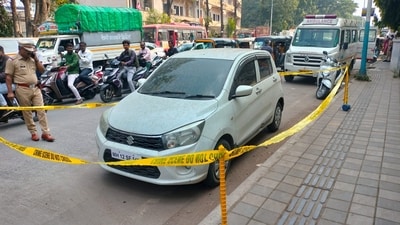 Police also stated it remains unclear if the car was driven by someone else and left in the Swargate Area or if the driver was alone. (HT Photo) Police also stated it remains unclear if the car was driven by someone else and left in the Swargate Area or if the driver was alone. (HT Photo)