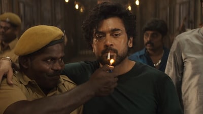 Suriya in a still from Scene. Suriya in a still from Scene.