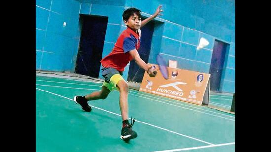 A players in action during the event at Shastri Badminton Hall in Ludhiana on Friday. (Manish/HT)
