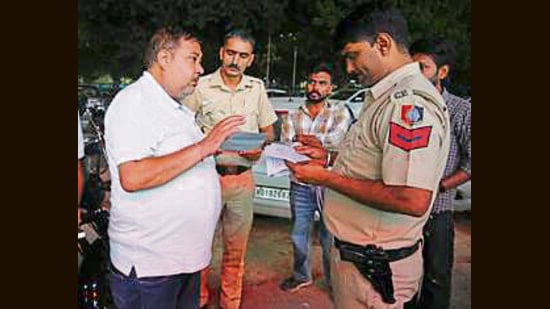 Lalit, a sub-inspector with the MC enforcement wing, has submitted a complaint to the UT police, seeking their intervention. (HT File)