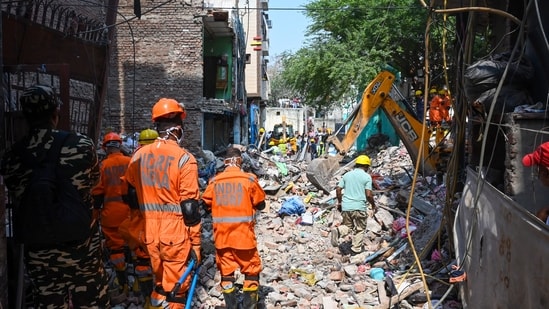 Preliminary local inquiries have indicated that demolition work with heavy machinery at an adjoining unauthorised construction site may have triggered the collapse through vibrations. (Hindustan Times/ Representative)