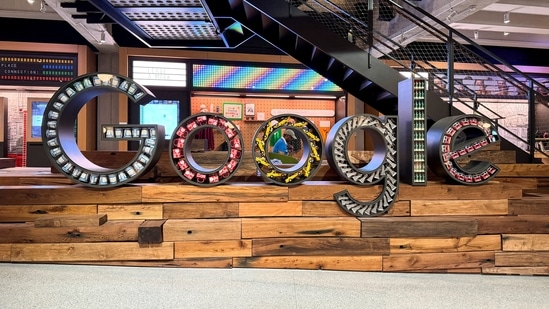 FILE PHOTO: Google logo is displayed at Google's headquarters in New York City, U.S., July 1, 2026. 